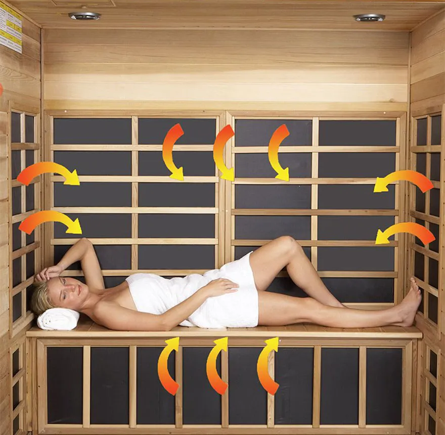 enjoying infrared sauna